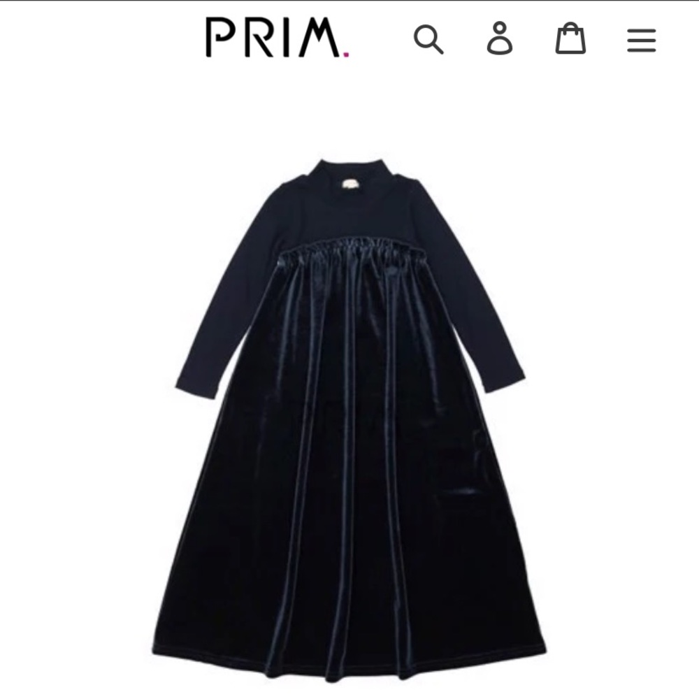 PRIM Black Velvet Long Sleeve Dress